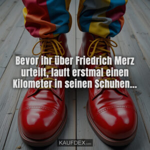 Bevor ihr über Friedrich Merz urteilt, lauft erstmal einen Kilometer in seinen Schuhen...