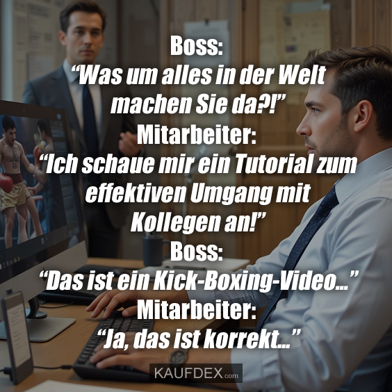 Boss: “Was um alles in der Welt machen…