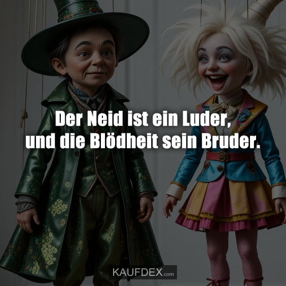 Der Neid ist ein Luder, und die Blödheit…