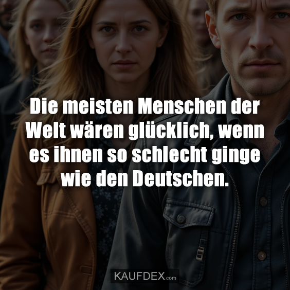 Die meisten Menschen der Welt wären glücklich…