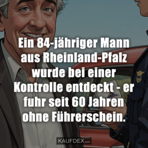 Ein 84-jähriger Mann aus Rheinland-Pfalz wurde bei einer Kontrolle entdeckt - er fuhr seit 60 Jahren ohne Führerschein.