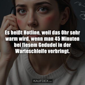 Es heißt Hotline, weil das Ohr sehr warm wird, wenn man 45 Minuten bei fiesem Gedudel in der Warteschleife verbringt.