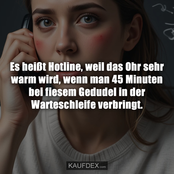 Es heißt Hotline, weil das Ohr sehr warm…