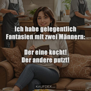 Ich habe gelegentlich Fantasien mit zwei Männern: Der eine kocht! Der andere putzt!