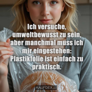 Ich versuche, umweltbewusst zu sein, aber manchmal muss ich mir eingestehen: Plastikfolie ist einfach zu praktisch.