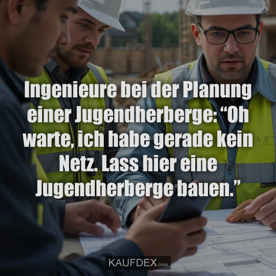 Ingenieure bei der Planung einer Jugendherberge: