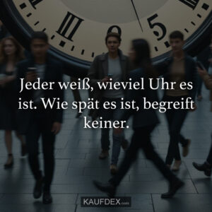 Jeder weiß, wieviel Uhr es ist. Wie spät es ist, begreift keiner.