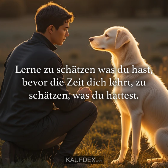 Lerne zu schätzen was du hast…