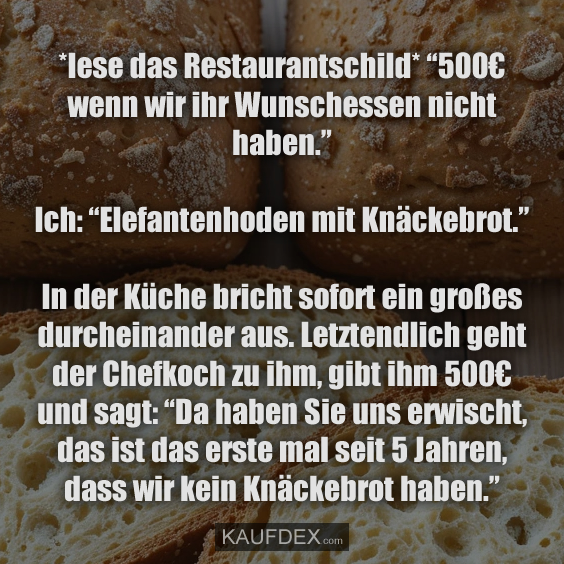 *lese das Restaurantschild*