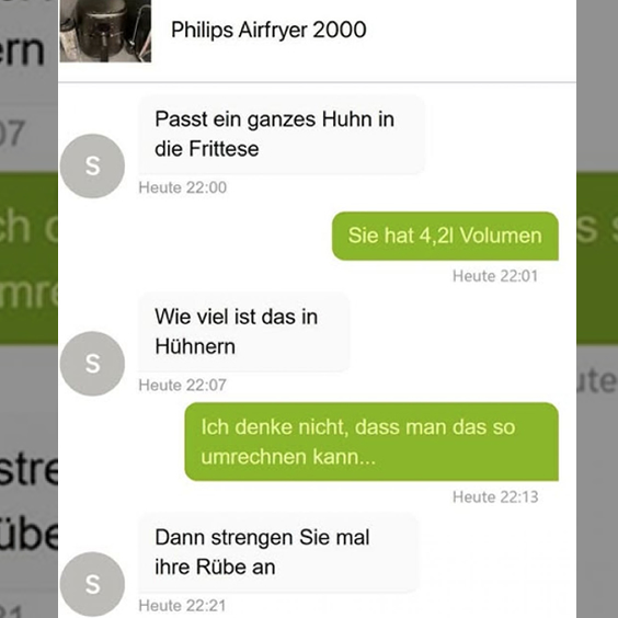 Passt ein ganzes Huhn in die Frittese…
