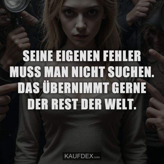 Seine eigenen Fehler muss man nicht suchen…