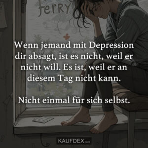 Wenn jemand mit Depression dir absagt, ist es nicht, weil er nicht will. Es ist, weil er an diesem Tag nicht kann. Nicht einmal für sich selbst.