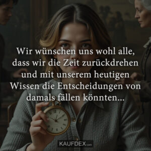 Wir wünschen uns wohl alle, dass wir die Zeit zurückdrehen und mit unserem heutigen Wissen die Entscheidungen von damals fällen könnten...