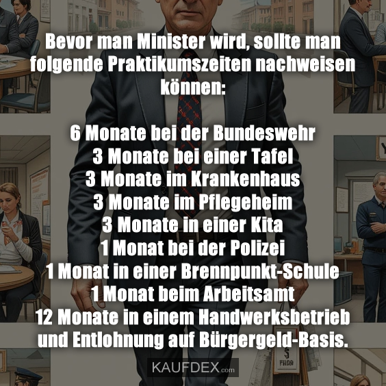 Bevor man Minister wird, sollte man folgende…
