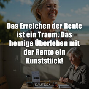 Das Erreichen der Rente ist ein Traum. Das heutige Überleben mit der Rente ein Kunststück!