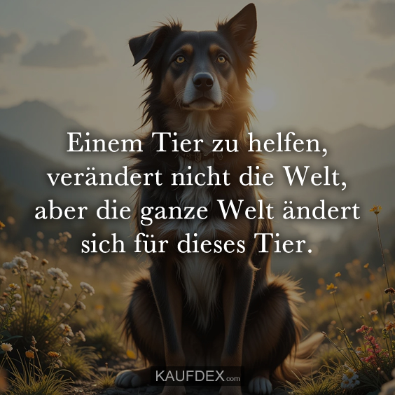 Einem Tier zu helfen, verändert nicht…
