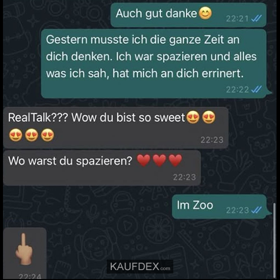 Gestern musste ich die ganze Zeit an dich…