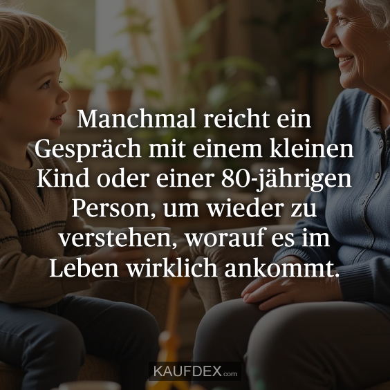Manchmal reicht ein Gespräch mit einem…