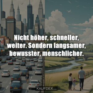 Nicht höher, schneller, weiter. Sondern langsamer, bewusster, menschlicher.