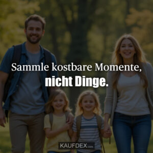 Sammle kostbare Momente, nicht Dinge.