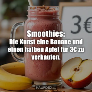 Smoothies: Die Kunst eine Banane und einen halben Apfel für 3€ zu verkaufen.