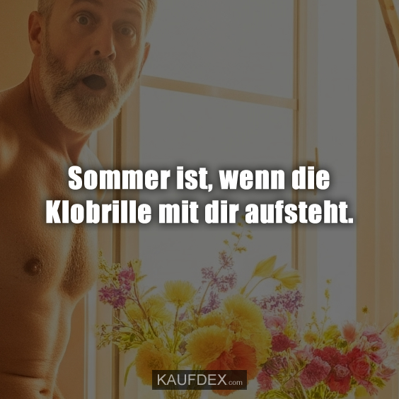 Sommer ist, wenn die Klobrille mit dir aufsteht