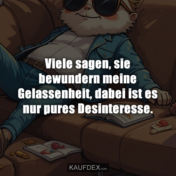 Viele sagen, sie bewundern meine Gelassenheit…