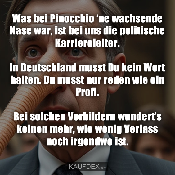 Was bei Pinocchio ‘ne wachsende Nase war…