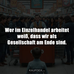 Wer im Einzelhandel arbeitet weiß, dass wir als Gesellschaft am Ende sind.