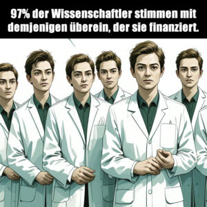 97% der Wissenschaftler stimmen mit demjenigen überein, der sie finanziert.