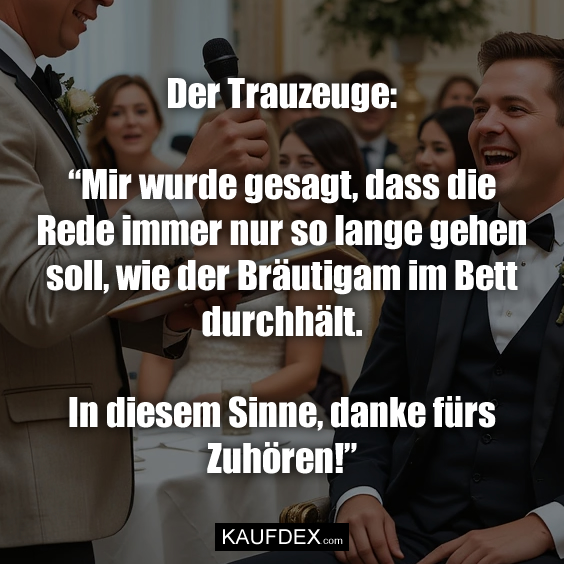 Der Trauzeuge: “Mir wurde gesagt, dass…