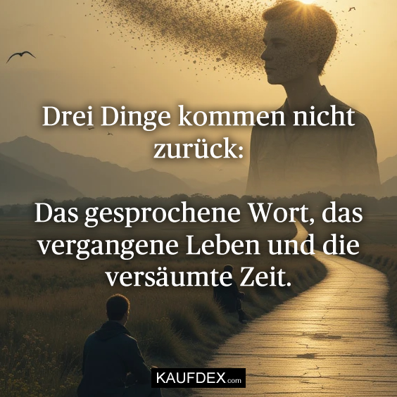 Drei Dinge kommen nicht zurück: