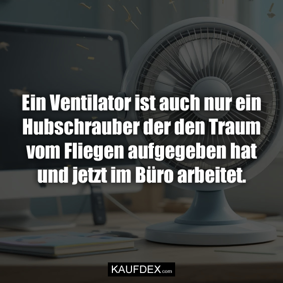 Ein Ventilator ist auch nur ein Hubschrauber…