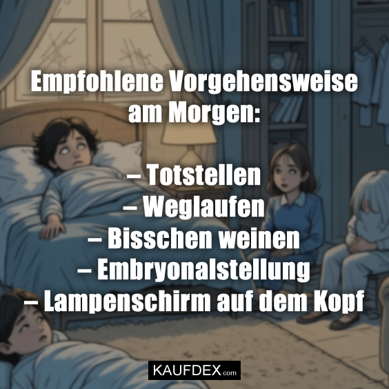 Empfohlene Vorgehensweise am Morgen: