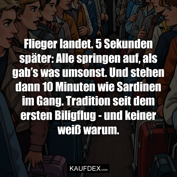 Flieger landet. 5 Sekunden später: