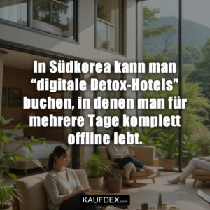 In Südkorea kann man “digitale Detox-Hotels” buchen, in denen man für mehrere Tage komplett offline lebt.