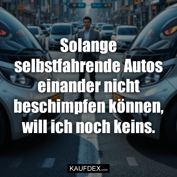 Solange selbstfahrende Autos einander…