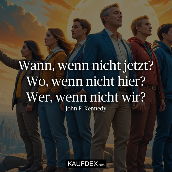 Wann, wenn nicht jetzt? Wo, wenn nicht hier?