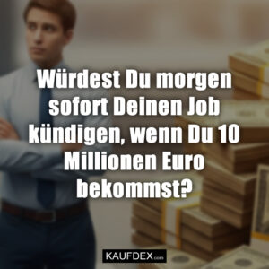 Würdest Du morgen sofort Deinen Job kündigen, wenn Du 10 Millionen Euro bekommst?