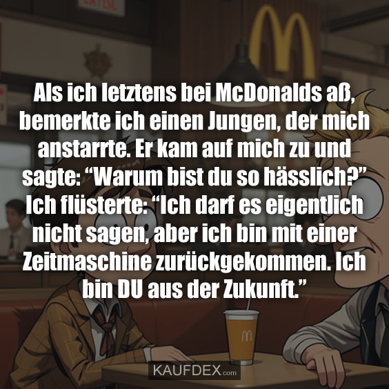 Als ich letztens bei McDonalds aß, bemerkte…