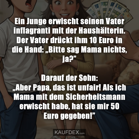 Ein Junge erwischt seinen Vater inflagranti…