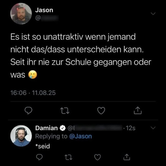 Es ist so unattraktiv wenn jemand nicht…