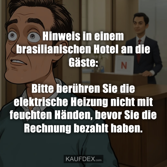 Hinweis in einem brasilianischen Hotel…