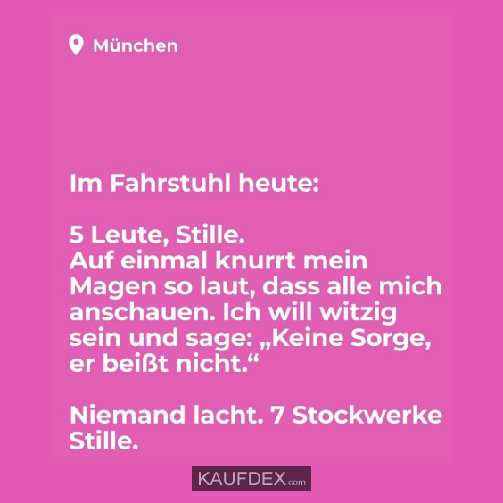 Im Fahrstuhl heute: 5 Leute, Stille…