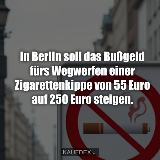 In Berlin soll das Bußgeld fürs Wegwerfen…