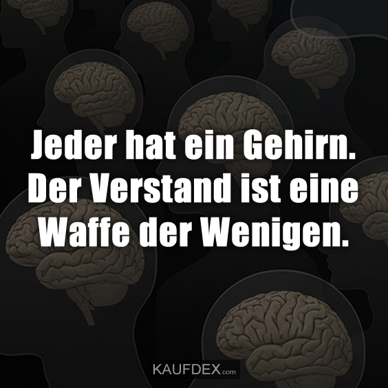 Jeder hat ein Gehirn. Der Verstand ist…