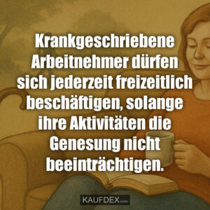 Krankgeschriebene Arbeitnehmer dürfen sich jederzeit freizeitlich beschäftigen, solange ihre Aktivitäten die Genesung nicht beeinträchtigen.