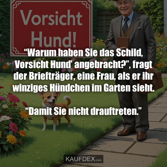 “Warum haben Sie das Schild, Vorsicht…