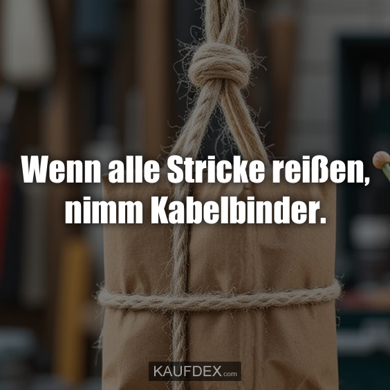 Wenn alle Stricke reißen, nimm Kabelbinder