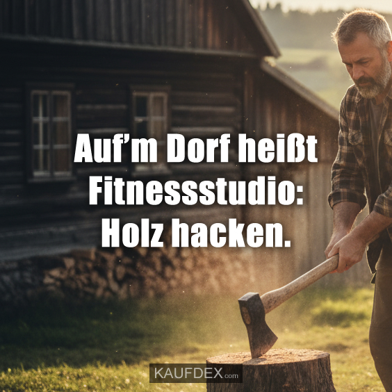 Auf’m Dorf heißt Fitnessstudio: Holz hacken.